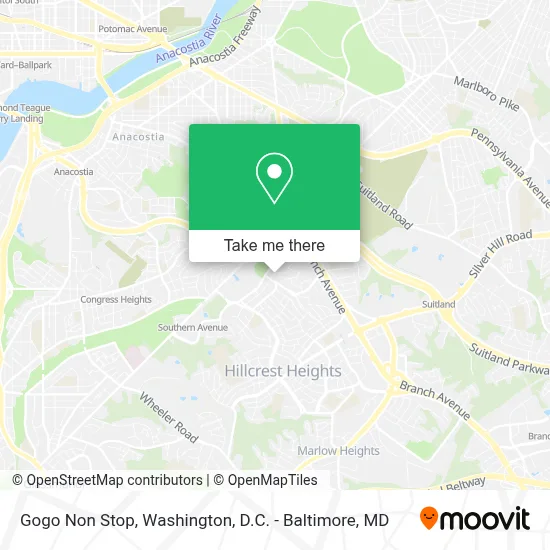 Gogo Non Stop map