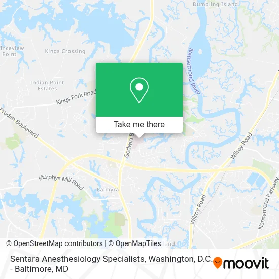Sentara Anesthesiology Specialists map