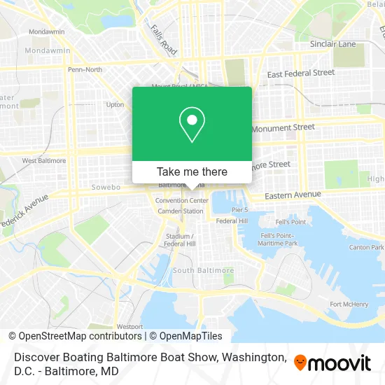 Discover Boating Baltimore Boat Show map