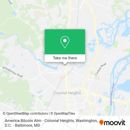 America Bitcoin Atm - Colonial Heights map