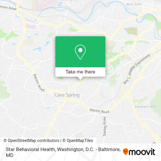 Star Behavioral Health map