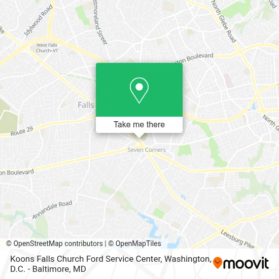 Koons Falls Church Ford Service Center map