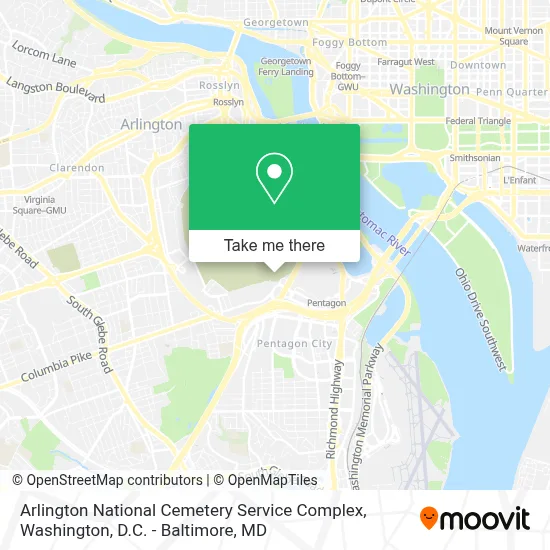 Arlington National Cemetery Service Complex map