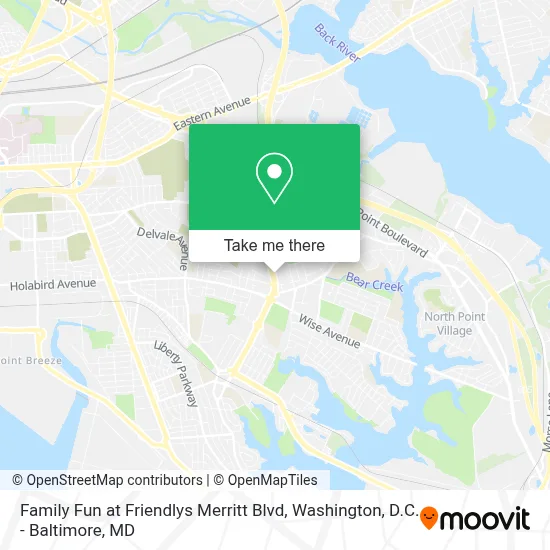 Family Fun at Friendlys Merritt Blvd map