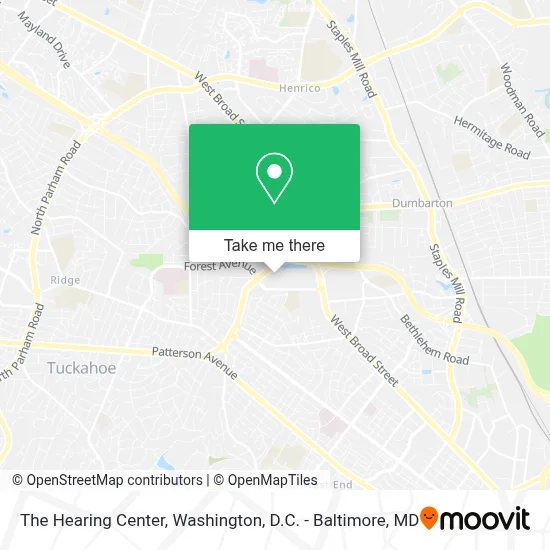 The Hearing Center map