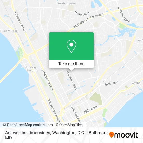 Ashworths Limousines map