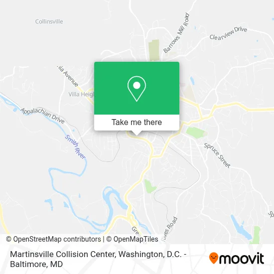 Martinsville Collision Center map