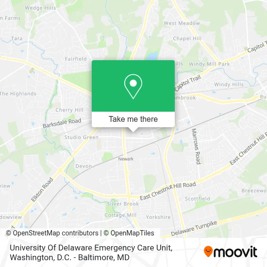 University Of Delaware Emergency Care Unit map