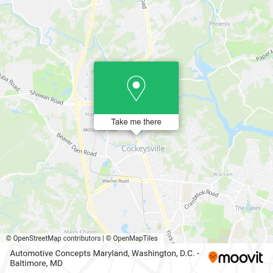 Automotive Concepts Maryland map