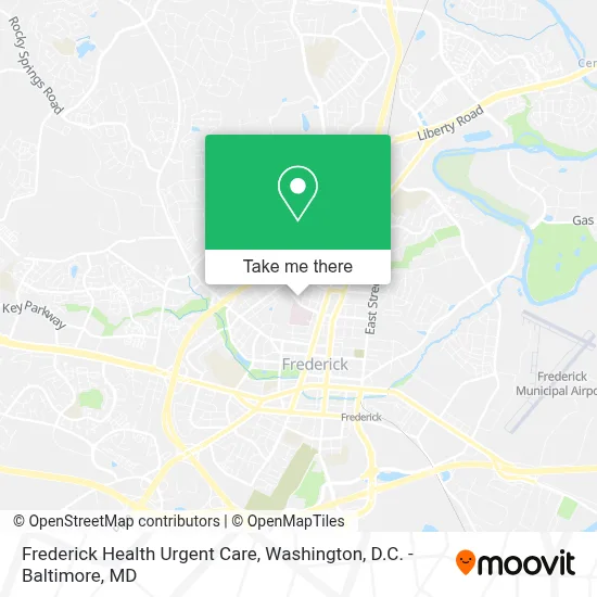 Frederick Health Urgent Care map