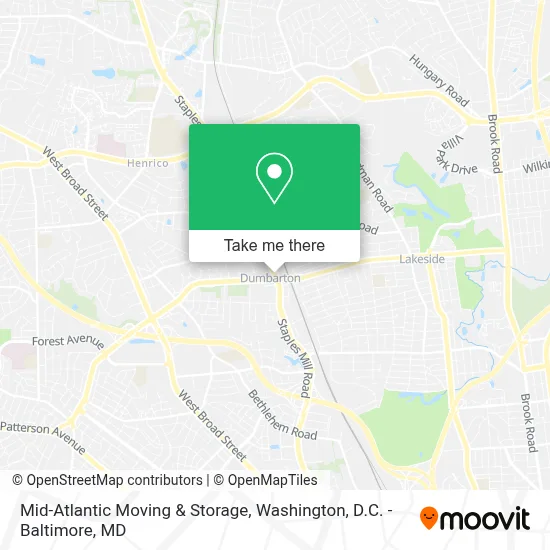 Mid-Atlantic Moving & Storage map