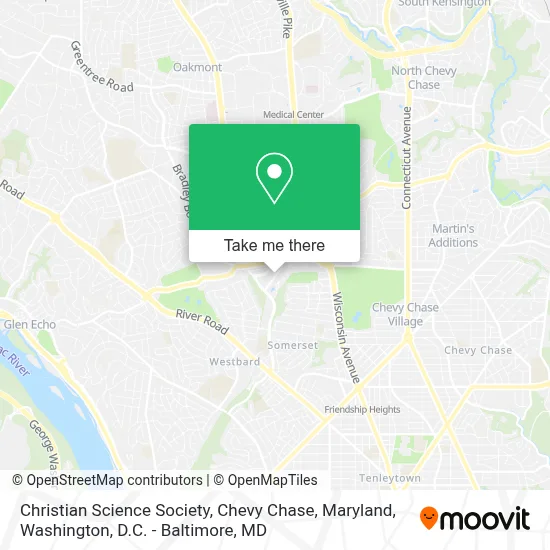 Christian Science Society, Chevy Chase, Maryland map