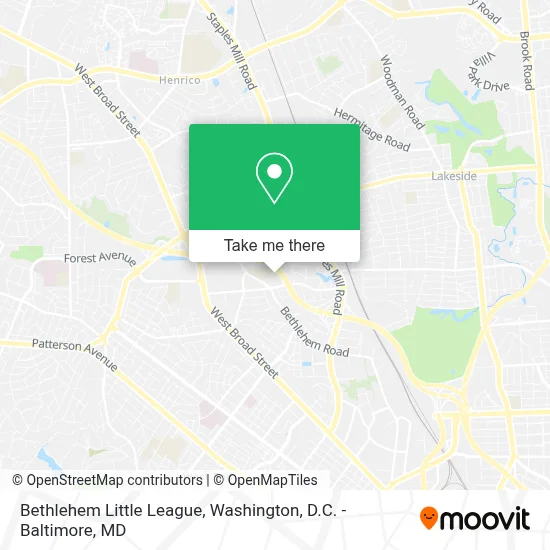 Bethlehem Little League map