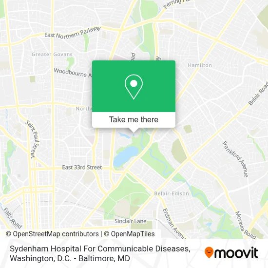 Sydenham Hospital For Communicable Diseases map