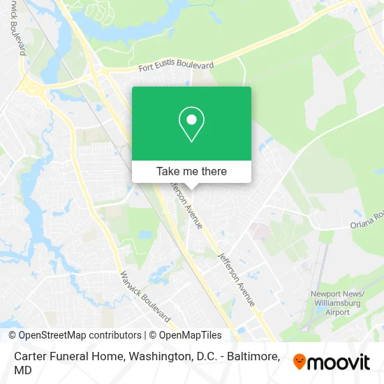 Carter Funeral Home map