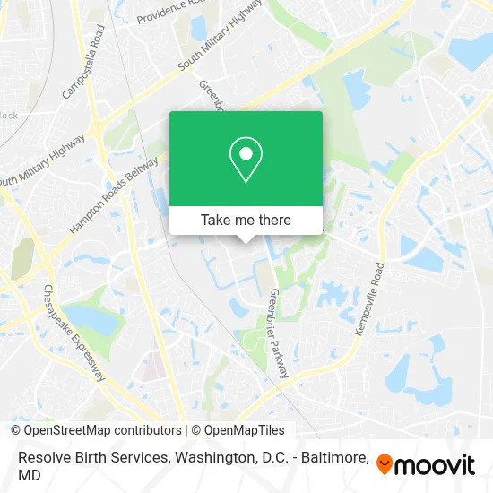Resolve Birth Services map