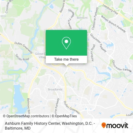 Ashburn Family History Center map