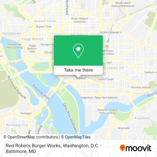Red Robin's Burger Works map