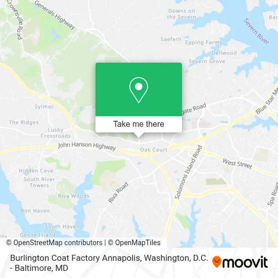Burlington Coat Factory Annapolis map