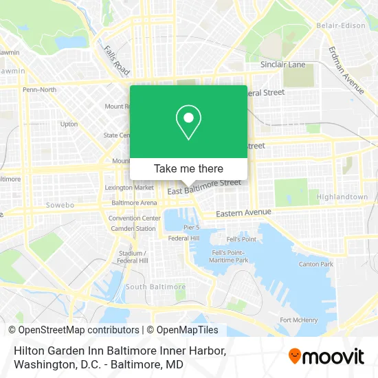 Hilton Garden Inn Baltimore Inner Harbor map