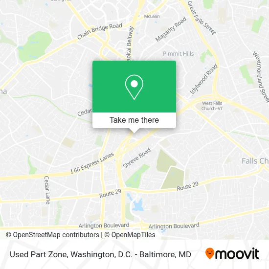 Used Part Zone map