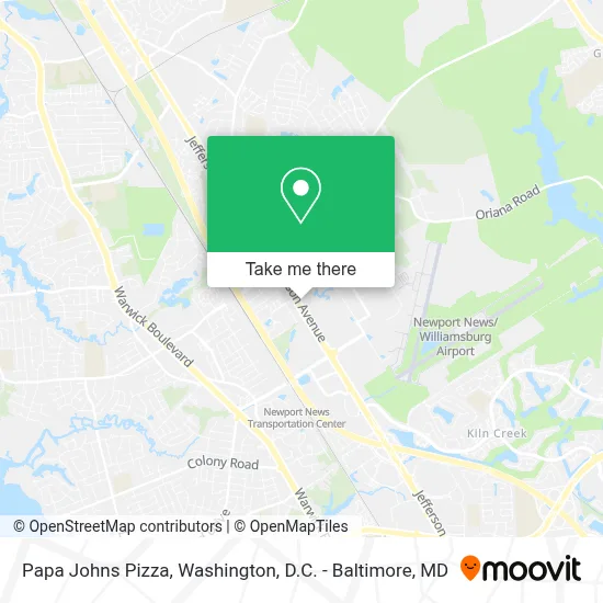Papa Johns Pizza map