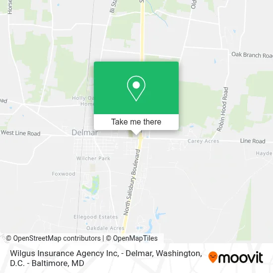 Wilgus Insurance Agency Inc, - Delmar map