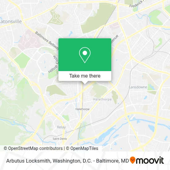 Arbutus Locksmith map