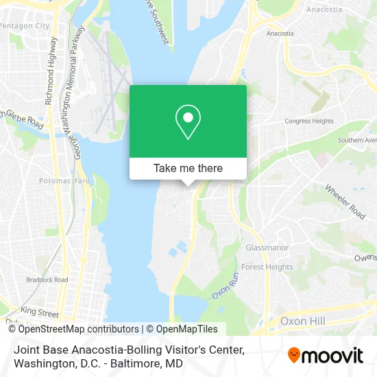 Joint Base Anacostia-Bolling Visitor's Center map