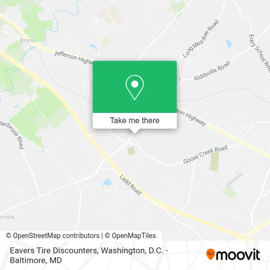 Eavers Tire Discounters map