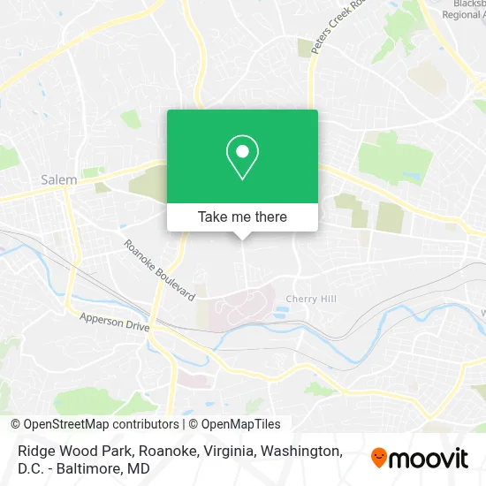 Ridge Wood Park, Roanoke, Virginia map