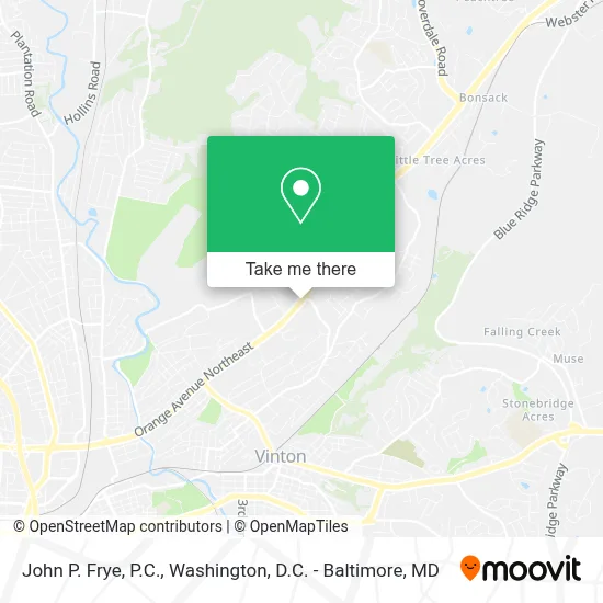 John P. Frye, P.C. map