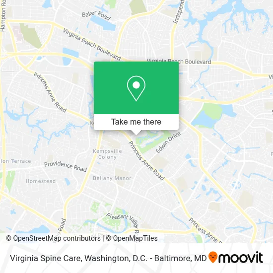 Virginia Spine Care map
