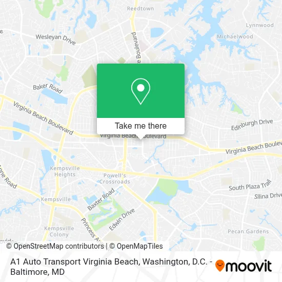 A1 Auto Transport Virginia Beach map