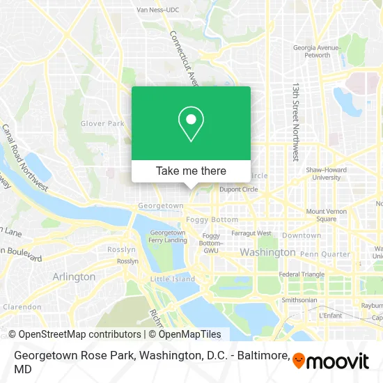 Georgetown Rose Park map