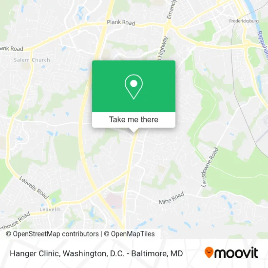 Hanger Clinic map