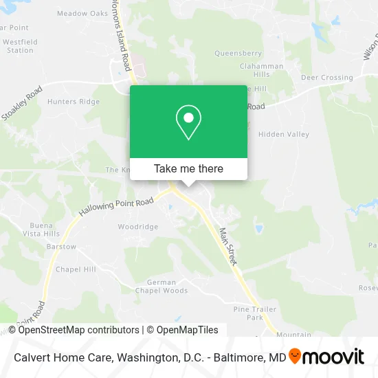 Calvert Home Care map