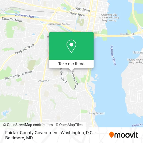 Fairfax County Government map