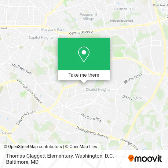 Thomas Claggett Elementary map