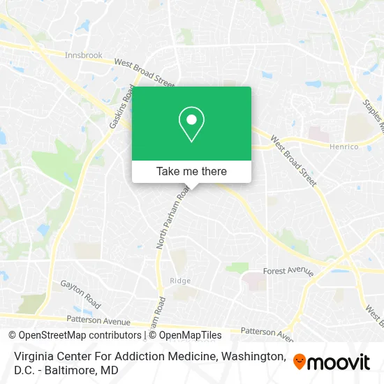 Virginia Center For Addiction Medicine map