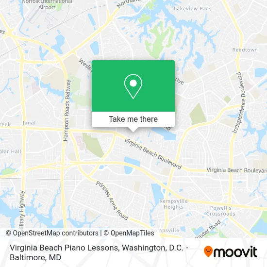 Virginia Beach Piano Lessons map