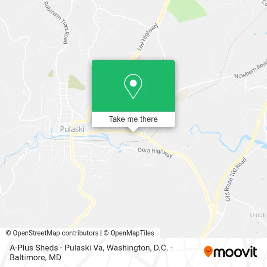 A-Plus Sheds - Pulaski Va map