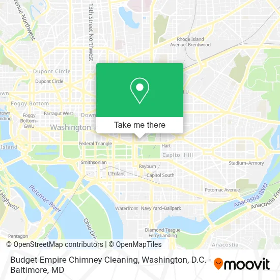 Budget Empire Chimney Cleaning map