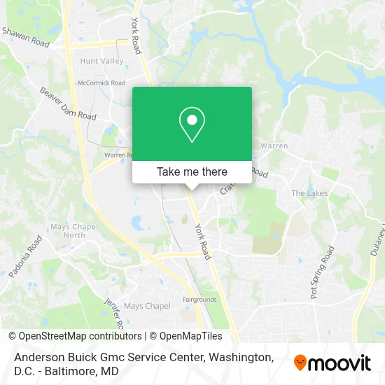 Anderson Buick Gmc Service Center map