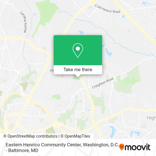 Eastern Henrico Community Center map