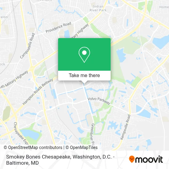 Smokey Bones Chesapeake map