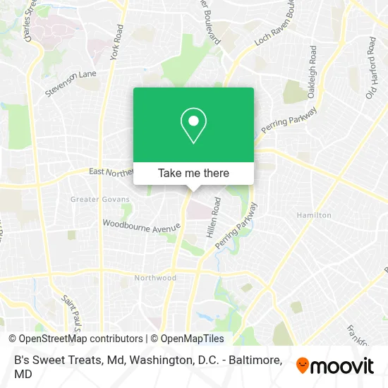 B's Sweet Treats, Md map