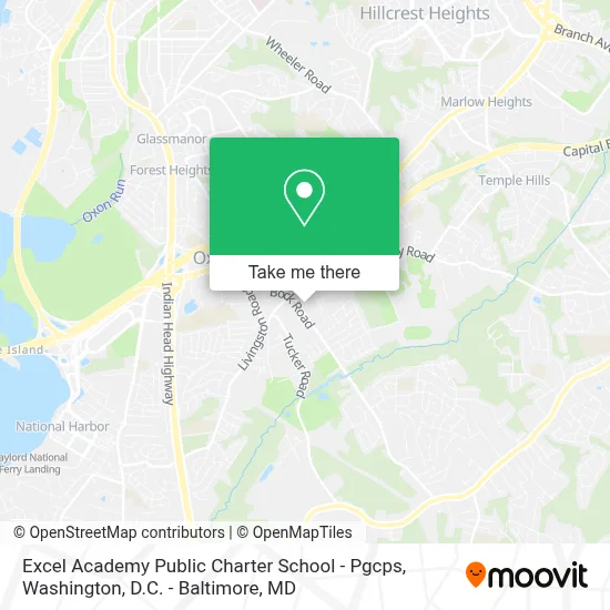 Excel Academy Public Charter School - Pgcps map