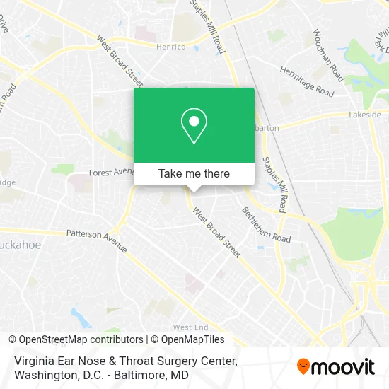 Virginia Ear Nose & Throat Surgery Center map