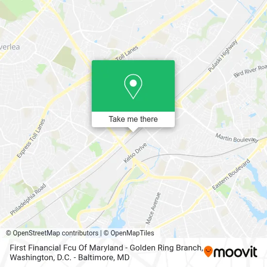 First Financial Fcu Of Maryland - Golden Ring Branch map
